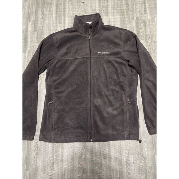 Columbia Full Zip Jacket Men’s Sz L Dark Gray Fleece - Picture 1 of 6